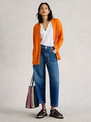 White Stuff Orange Carly 100% Linen Cardigan - Image 1 of 6