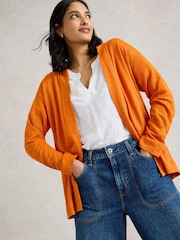 White Stuff Orange Carly 100% Linen Cardigan - Image 3 of 6
