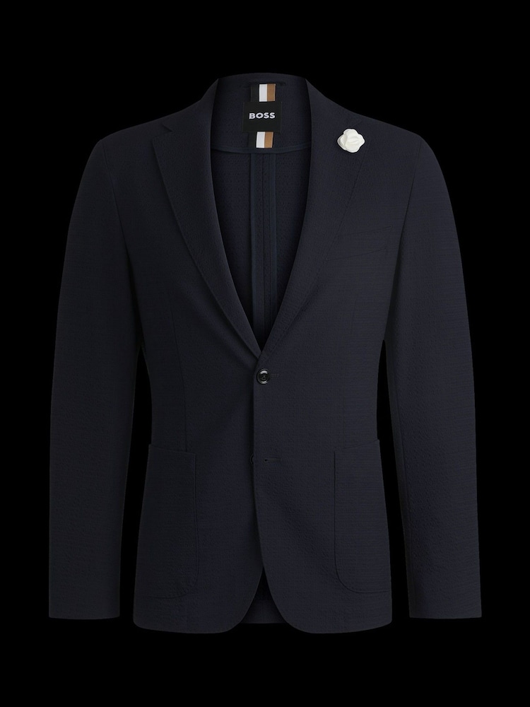 BOSS Blue Hanry Slim-Fit Tailored Suit Jacket - Image 7 of 7