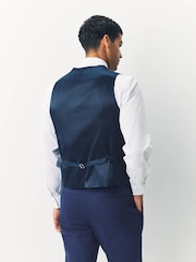 BOSS Dark Blue Slim Fit Tailored Waistcoat - Image 2 of 5