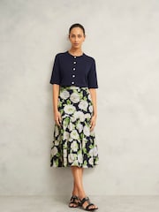Hobbs Blue Dorothea 100% Cotton Skirt - Image 1 of 4