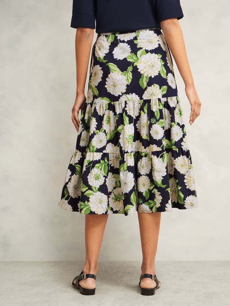 Hobbs Blue Dorothea 100% Cotton Skirt - Image 2 of 4