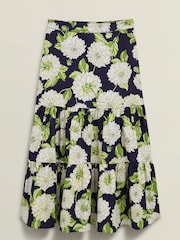 Hobbs Blue Dorothea 100% Cotton Skirt - Image 4 of 4
