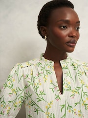 Hobbs White 100% Cotton Marianna Blouse - Image 3 of 4