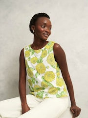 Hobbs Yellow 100% Cotton Maddy Printed Top - Image 1 of 4