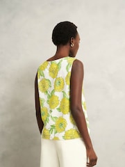 Hobbs Yellow 100% Cotton Maddy Printed Top - Image 2 of 4