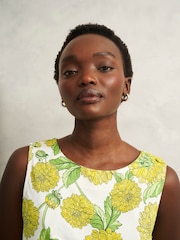Hobbs Yellow 100% Cotton Maddy Printed Top - Image 3 of 4