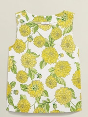 Hobbs Yellow 100% Cotton Maddy Printed Top - Image 4 of 4