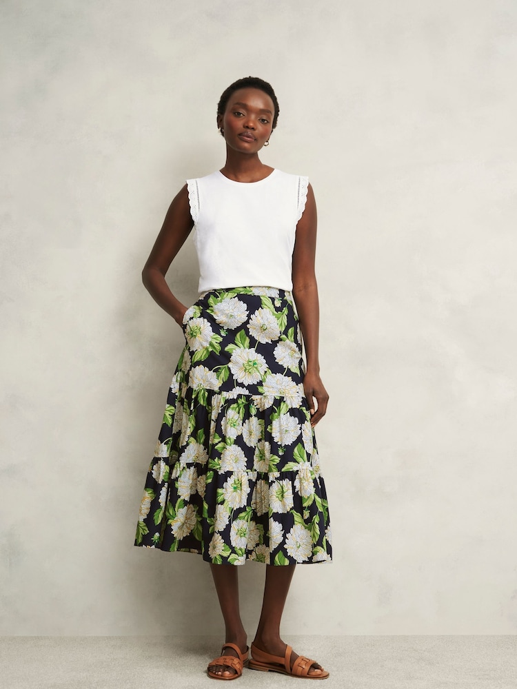 Hobbs White 100% Cotton Leia Broderie Top - Image 1 of 4 Hobbs White 100% Cotton Leia Broderie Top - Image 1 of 4