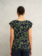 Hobbs Blue Nessie Printed Top - Image 2 of 4