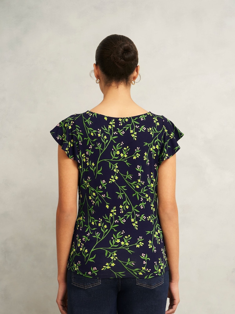 Hobbs Blue Nessie Printed Top - Image 2 of 4