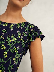 Hobbs Blue Nessie Printed Top - Image 3 of 4