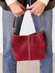 Whistles Red Raya Contrast Stitch Small Bag - Image 5 of 5