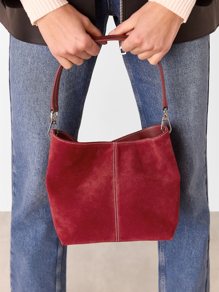 Whistles Red Raya Contrast Stitch Small Bag - Image 5 of 5