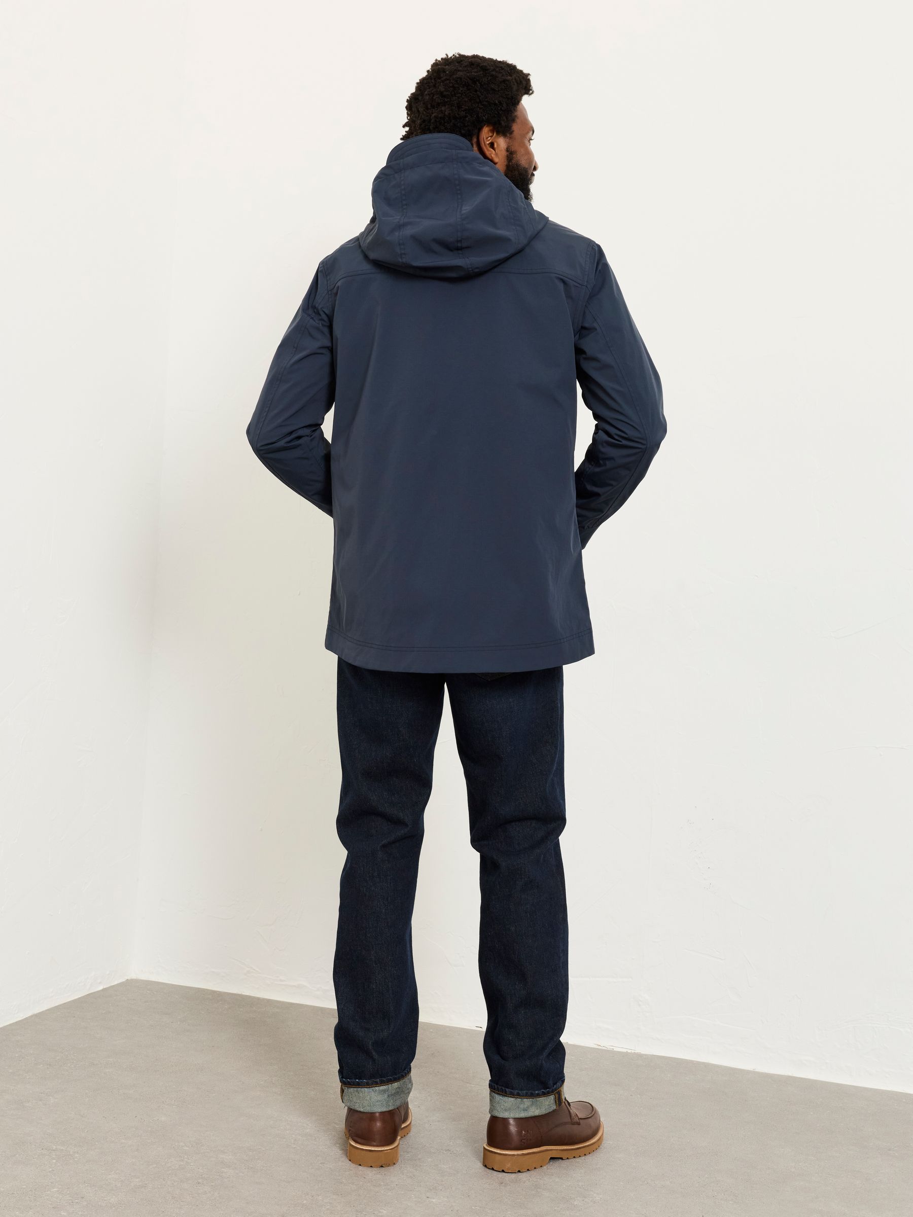 Buy FatFace Navy Blue Waterproof Lightweight Jacket from the PWA