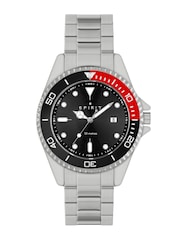 Spirit Gents Silver Tone Black Dial Stainless Steel Bracelet Watch - Image 1 of 4