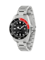 Spirit Gents Silver Tone Black Dial Stainless Steel Bracelet Watch - Image 2 of 4
