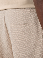 Neutral Textured Geometric Pattern Jersey Shorts - Image 6 of 10