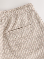 Neutral Textured Geometric Pattern Jersey Shorts - Image 9 of 10