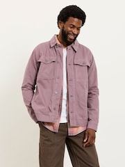 FatFace Dusky Purple Canvas Two Pocket Worker Jacket - Image 1 of 6