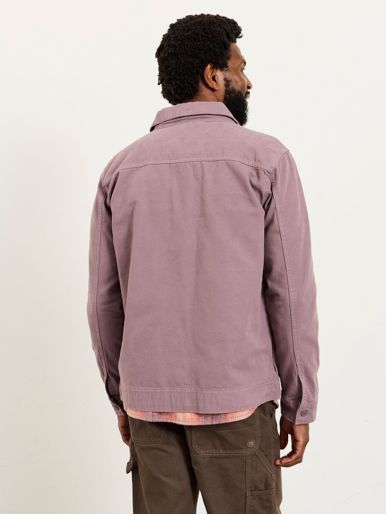 FatFace Dusky Purple Canvas Two Pocket Worker Jacket - Image 2 of 6 FatFace Dusky Purple Canvas Two Pocket Worker Jacket - Image 2 of 6