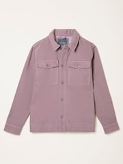 FatFace Dusky Purple Canvas Two Pocket Worker Jacket - Image 6 of 6