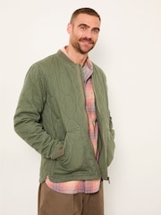 FatFace Lambourn Khaki Green Quilted Jacket - Image 4 of 6