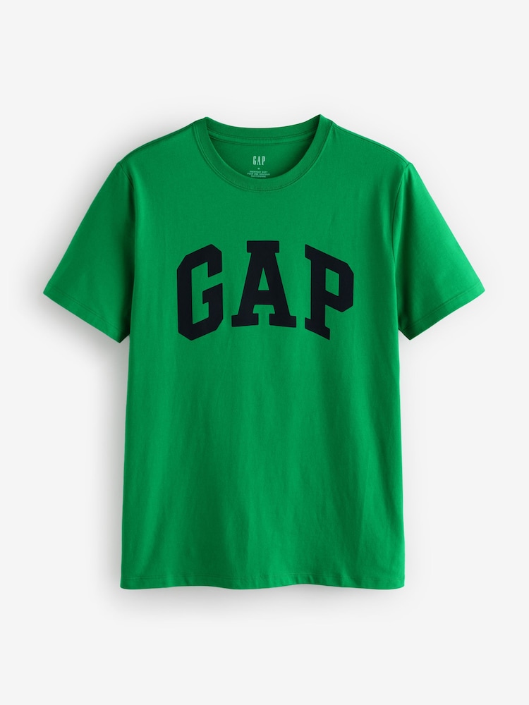 Gap Dark Green Everyday Logo 100% Cotton Crew Neck Short Sleeve T-Shirt - Image 1 of 5 Gap Dark Green Everyday Logo 100% Cotton Crew Neck Short Sleeve T-Shirt - Image 1 of 5