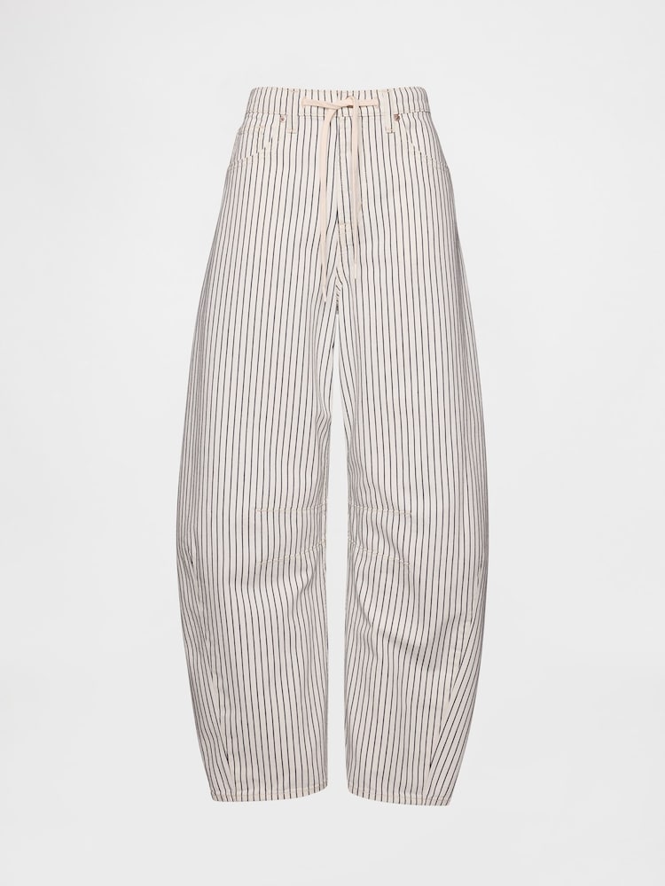 Gap Black/White Stripe High Rise Denim Stripe Horseshoe Jeans - Image 5 of 5