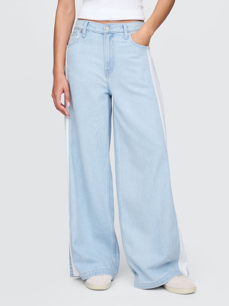 Gap Blue Mid Rise UltraSoft Baggy Jeans - Image 1 of 6
