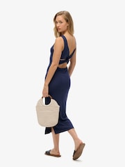 Superdry Blue Jersey Twist Back Midi Dress - Image 3 of 6