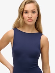 Superdry Blue Jersey Twist Back Midi Dress - Image 4 of 6