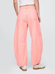 Gap Pink Neon Cotton High Waisted Ankle Length Horseshoe Jeans - Image 3 of 6