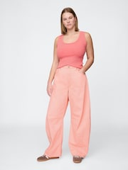 Gap Pink Neon Cotton High Waisted Ankle Length Horseshoe Jeans - Image 5 of 6