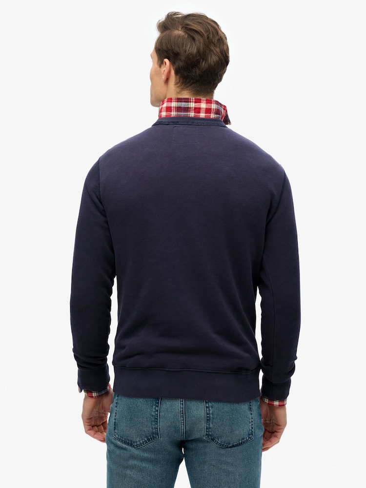 Superdry Blue The Merchant Store 100% Cotton Sweatshirt - Image 2 of 6