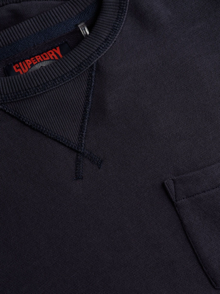 Superdry Blue The Merchant Store 100% Cotton Sweatshirt - Image 6 of 6