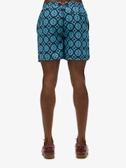 Superdry Blue Tile Print Swim Shorts - Image 6 of 8