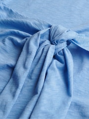 Superdry Blue Slub Midi Wrap Dress - Image 7 of 7