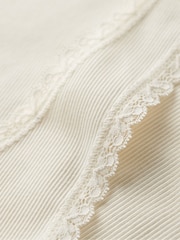 Superdry White Vintage Lace Trim 100% Cotton Vest - Image 6 of 6
