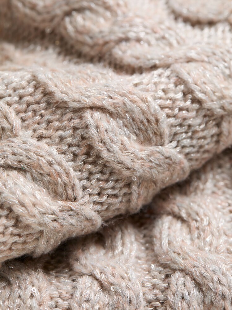 FatFace Maeve Natural Cable Knitted Sparkle Jumper - Image 6 of 6