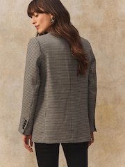 Brown Dogtooth Checked Single Breasted Blazer - Image 4 of 8