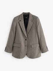 Brown Dogtooth Checked Single Breasted Blazer - Image 6 of 8
