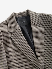 Brown Dogtooth Checked Single Breasted Blazer - Image 8 of 8