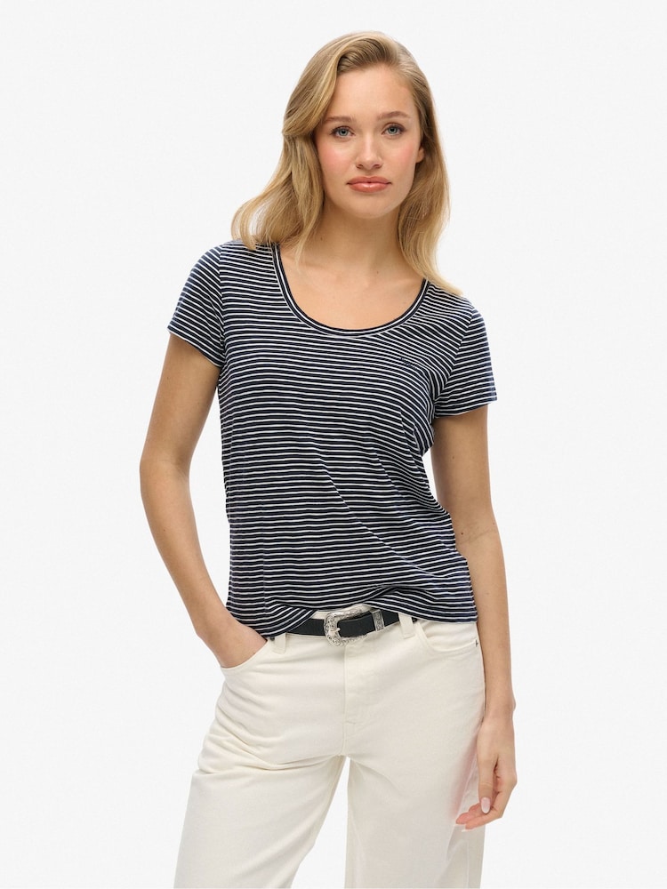 Superdry Blue Studios Scoop Neck T-Shirt - Image 1 of 6