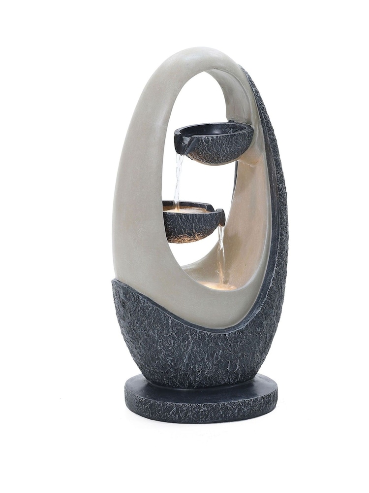 Charles Bentley Grey 2 Tier Cascading Oval Garden Water Feature Bowl - Image 6 of 6 Charles Bentley Grey 2 Tier Cascading Oval Garden Water Feature Bowl - Image 6 of 6