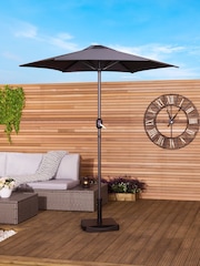 Charles Bentley Black Traditional Market Style Garden Parasol - Image 1 of 4