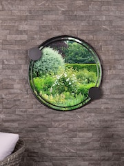 Charles Bentley Black Warsaw Round Garden Mirror With Dots Design - Image 1 of 6