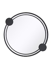 Charles Bentley Black Warsaw Round Garden Mirror With Dots Design - Image 5 of 6