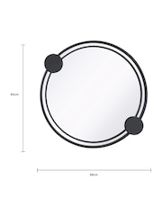 Charles Bentley Black Warsaw Round Garden Mirror With Dots Design - Image 6 of 6