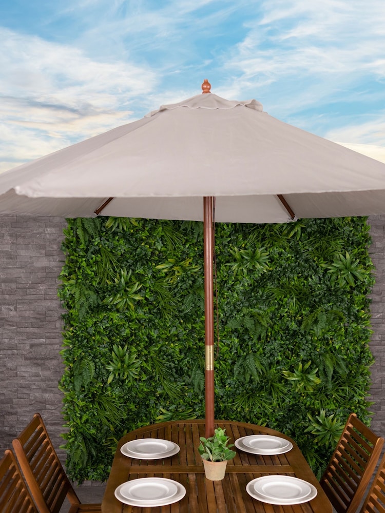 Charles Bentley Grey Elegant Wooden Garden Parasol - Image 1 of 5
